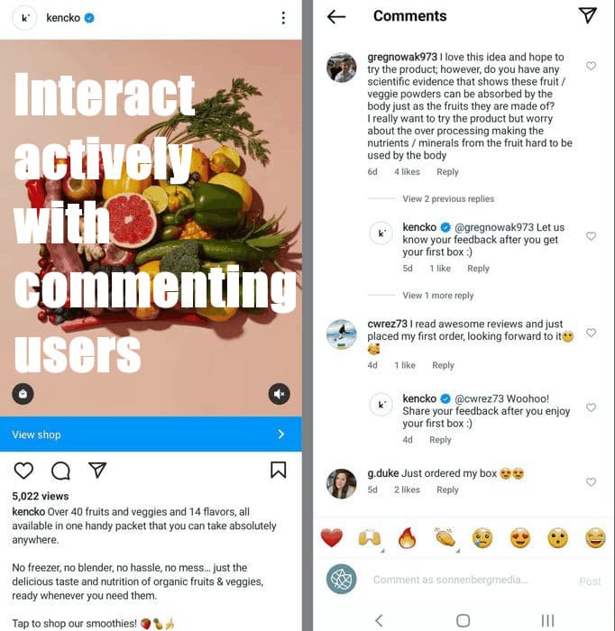 A lack of comments on Instagram can negatively impact your business